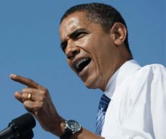 Обама носит часы Jorg Gray 6500 во время выступления